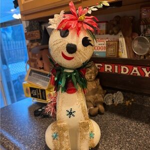 Vintage homemade styrofoam Christmas cat